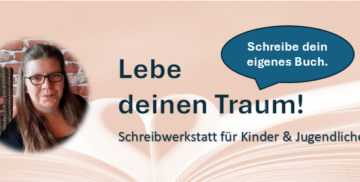 Schreibwerkstatt mit Jana Engels Banner Schreibe dein eigenes Buch